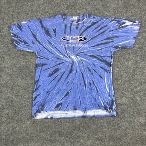 Destinations T-Shirt Mens XL Blue Tie-Dye Cayman Islands Shark Graphic